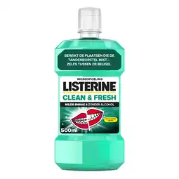 De Online Drogist Listerine Clean & Fresh Mild & Zero Alcohol Mondspoeling 500ML aanbieding