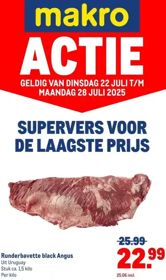 Makro Runderbavette black Angus aanbieding