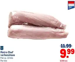 Makro Metro Chef varkenshaas aanbieding