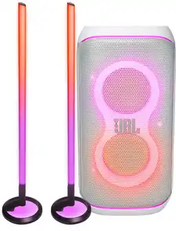 Coolblue JBL Partybox 120 Wit + 2x JBL Partylight Stick aanbieding