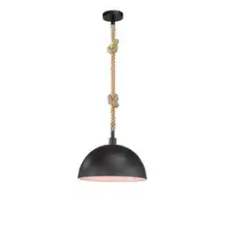 Praxis Fischer & Honsel hanglamp Rope zwart ⌀40cm E27 aanbieding