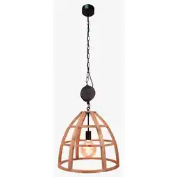 Praxis Brilliant hanglamp Matrix Nature Wood ⌀47cm E27 aanbieding
