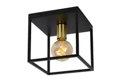 Praxis Lucide plafondlamp Ruben zwart goud E27 aanbieding