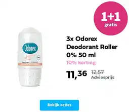 Plein.nl 3x Odorex Deodorant Roller 0% aanbieding