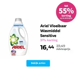 Plein.nl Ariel Vloeibaar Wasmiddel Sensitive aanbieding
