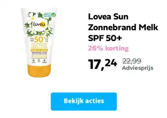 Plein.nl Lovea Sun Zonnebrand Melk SPF 50+ aanbieding