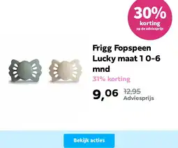Plein.nl Frigg Fopspeen Lucky maat 1 0-6 mnd aanbieding