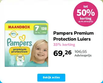 Plein.nl Pampers Premium Protection Luiers aanbieding