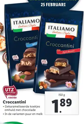 Lidl Croccantini 150g aanbieding