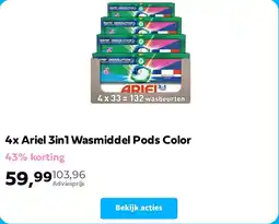 Plein.nl 4x Ariel 3in1 Wasmiddel Pods Color aanbieding