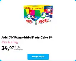 Plein.nl Ariel 3in1 Wasmiddel Pods Color 64 aanbieding