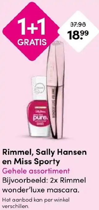Drogisterij Visser Rimmel, Sally Hansen en Miss Sporty aanbieding