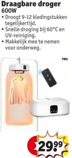 Kruidvat Draagbare droger 600W aanbieding