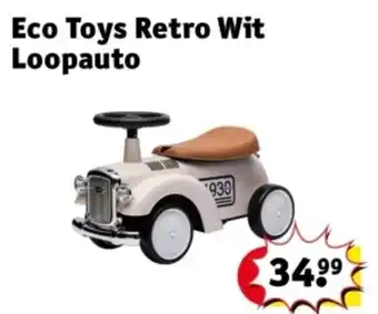 Kruidvat Eco Toys Retro Wit Loopauto aanbieding
