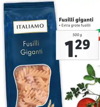 Lidl Fusilli giganti 500g aanbieding