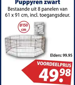 Huisdier Voordeelshop Puppyren zwart aanbieding