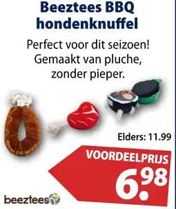 Huisdier Voordeelshop Beeztees BBQ hondenknuffel aanbieding