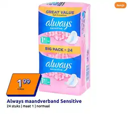 Action Always maandverband Sensitive aanbieding