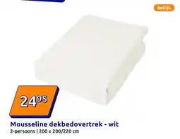 Action Mousseline dekbedovertrek - wit aanbieding