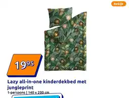 Action Lazy all-in-one kinderdekbed met jungleprint aanbieding