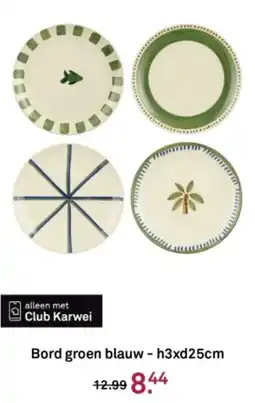 Karwei Bord groen blauw aanbieding