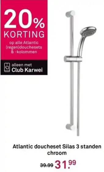 Karwei Atlantic doucheset Silas 3 standen chroom aanbieding