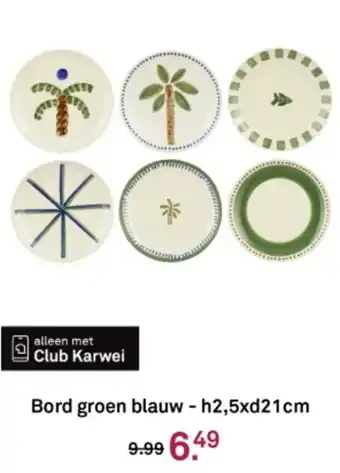 Karwei Bord groen blauw aanbieding