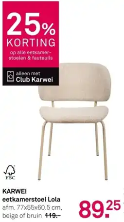 Karwei Karwei eetkamerstoel Lola aanbieding