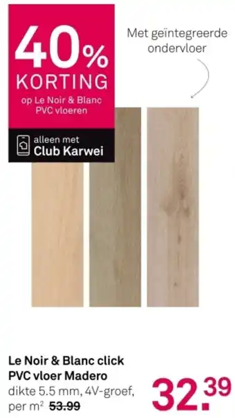 Karwei Le Noir & Blanc click PVC vloer Madero aanbieding