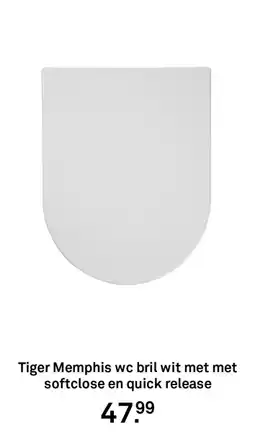 Karwei Tiger Memphis wc bril wit met met softclose en quick release aanbieding
