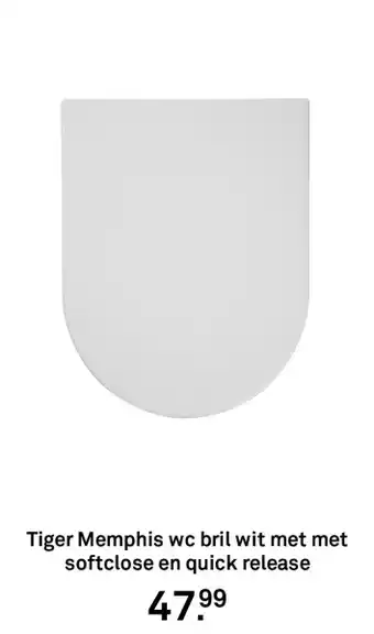 Karwei Tiger Memphis wc bril wit met met softclose en quick release aanbieding