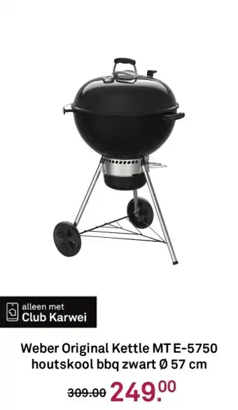 Karwei Weber Original Kettle MT E-5750 houtskool bbq zwart aanbieding