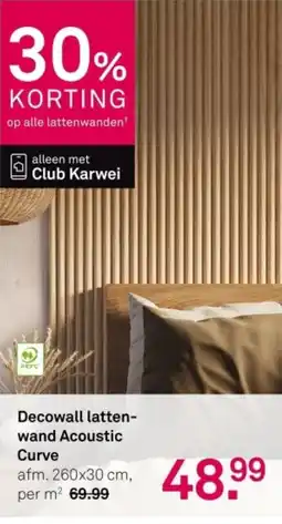 Karwei Decowall lattenwand Acoustic Curve aanbieding