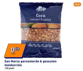 Action San Marco geroosterde & gezouten maiskorrels aanbieding