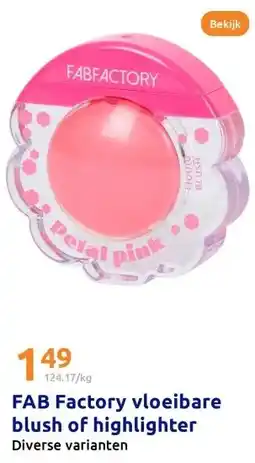 Action FAB Factory vloeibare blush of highlighter aanbieding