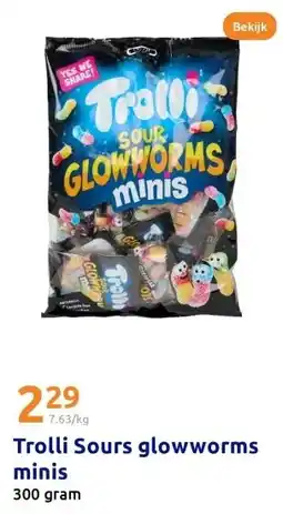 Action Trolli Sours glowworms minis aanbieding