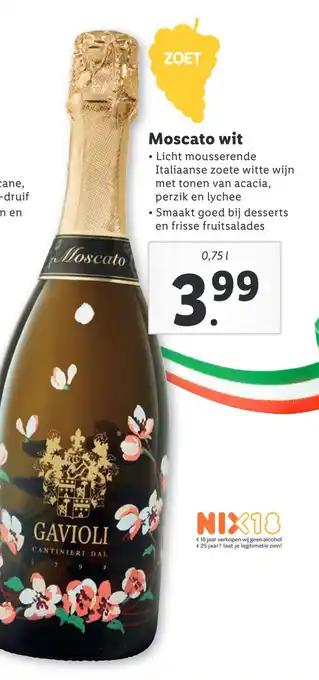 Lidl Moscato wit 0.75l aanbieding