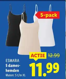 Lidl Esmara 5 dames hemden aanbieding