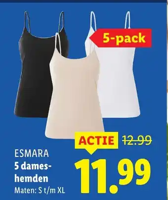 Lidl Esmara 5 dames hemden aanbieding