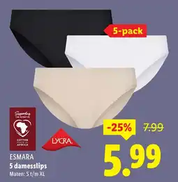Lidl ESMARA 5 damesslips aanbieding