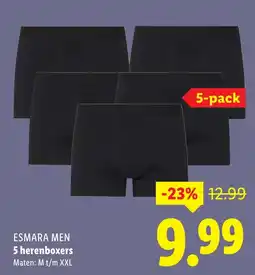 Lidl ESMARA MEN 5 herenboxers aanbieding