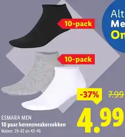 Lidl ESMARA MEN 10 paar herensneakersokken aanbieding