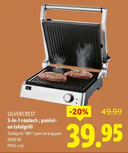 Lidl Silvercrest 3 in 1 contact, panini en tafelgrill aanbieding