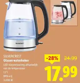 Lidl Silvercrest Glazen waterkoker aanbieding