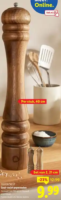 Lidl Silvercrest Zout en/of pepermolen aanbieding