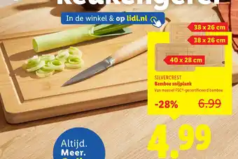 Lidl Silvercrest Bamboe snijplank aanbieding