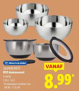 Lidl Silvercrest RVS kommenset aanbieding