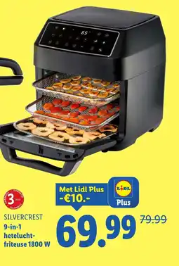 Lidl Silvercrest 9 in 1 hetelucht friteuse 1800 W aanbieding