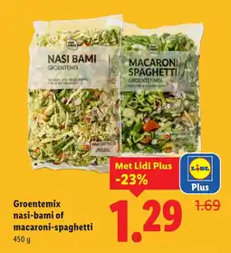 Lidl Groentemix nasi bami of macaroni spaghetti aanbieding