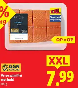 Lidl Verse zalmfilet met huid XXL aanbieding